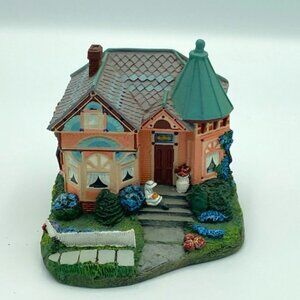 Vtg LeVan Studios Lilac Cottage Hawthorne Victoria Grove Collection Hand Painted